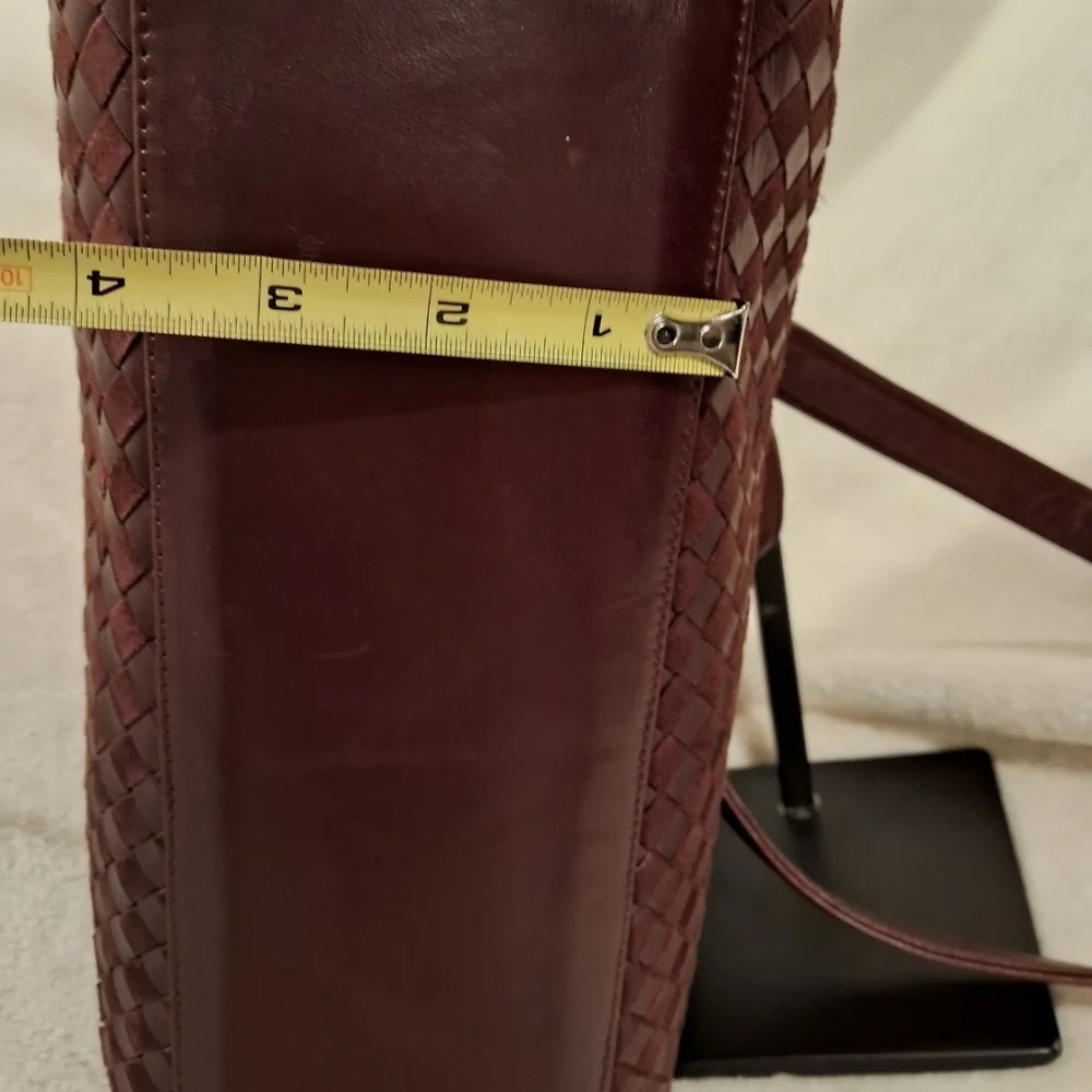 Bally Burgundy Woven Leather Satchel - Picture 11 of 11